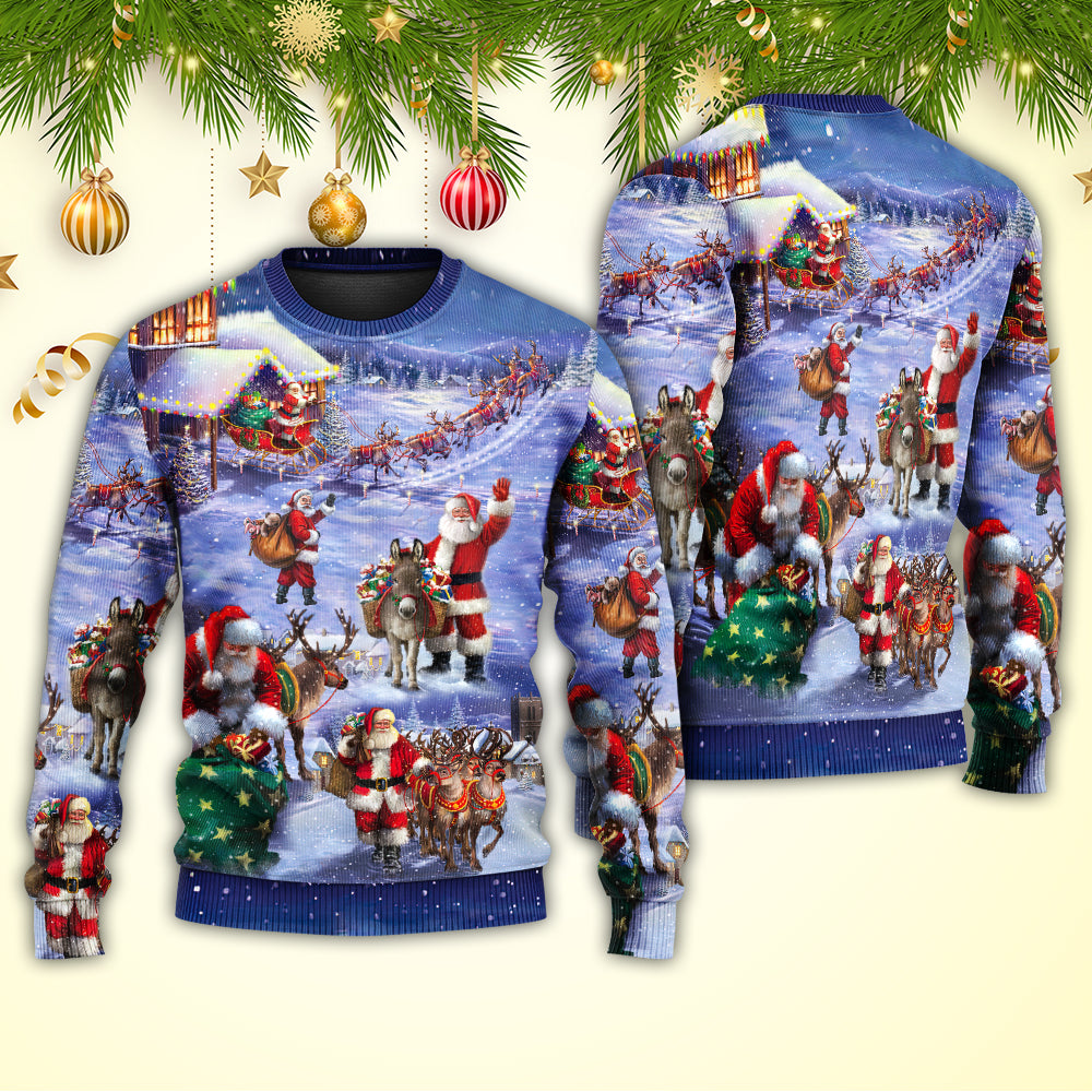 Christmas Santa Story Night Gift Sweater For Festive Family Events Casual Wear And Holiday Gift Giving