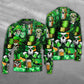 Irish Skull St Patrick Green Light Sweater For Art Lovers Holidays Parties And Comfortable Wear