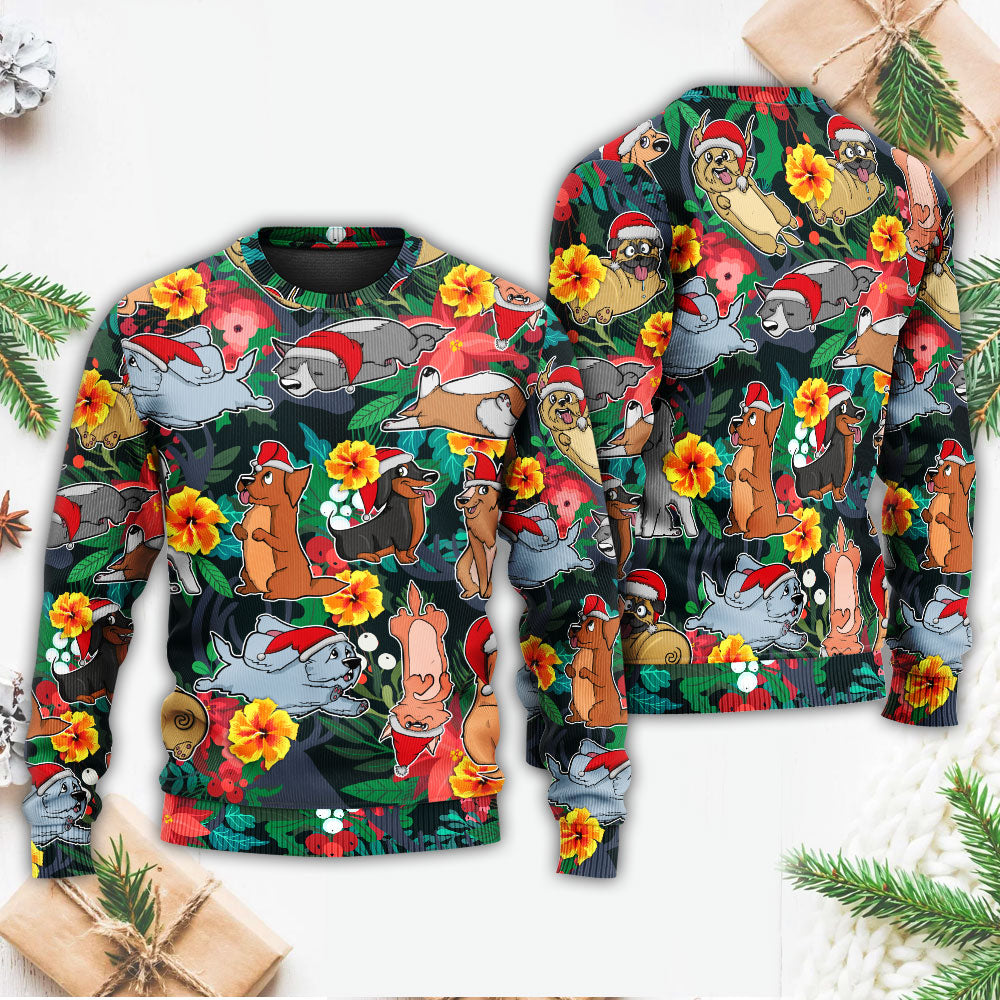 Christmas Dog Santa Merry Xmas Sweater For Festive Family Events Casual Wear And Holiday Gift Giving