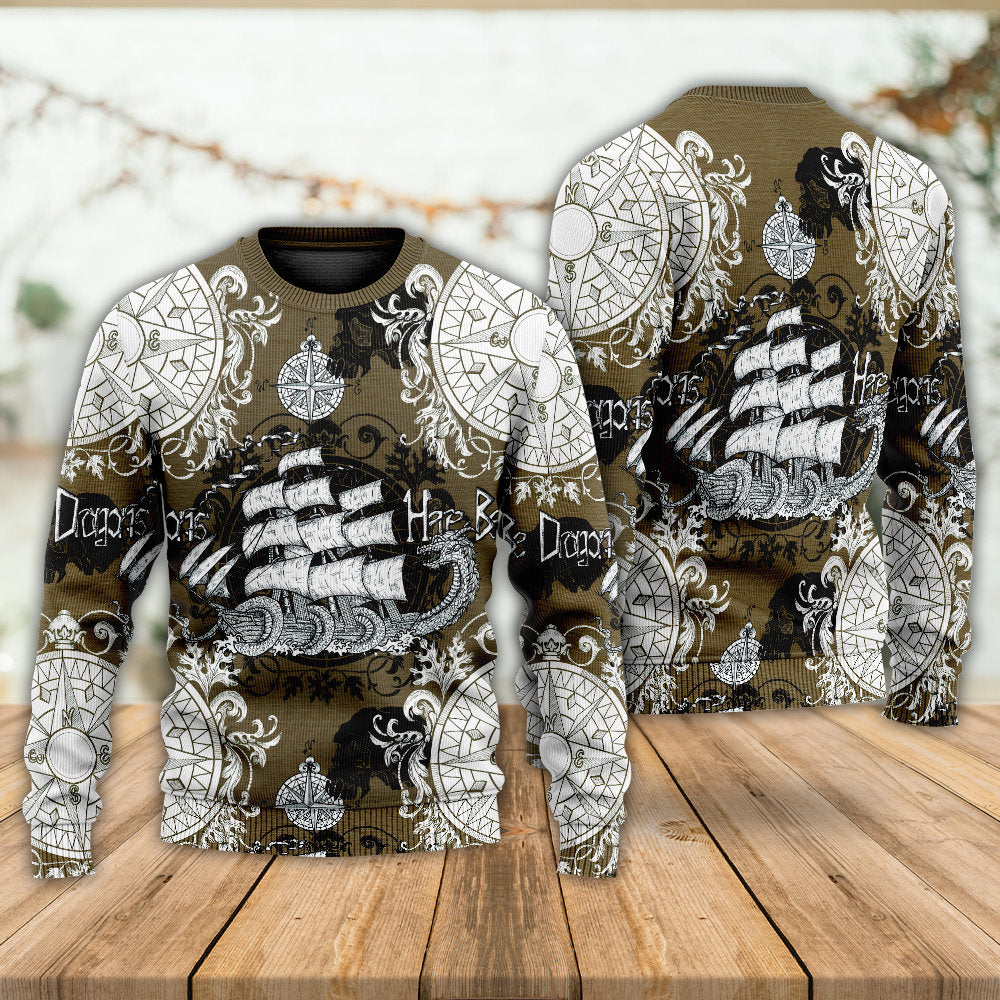 Dragon Old Ship Vintage Anchor Sweater For Distinctive Animal Artwork Holidays And Thoughtful Gifts