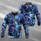 Blue Dragon Skull Lightning Hoodie For Gothic Art Lovers Daily Wear And Weekend Adventures