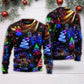 Christmas Neon Santa And Snowman Sweater For Festive Family Events Casual Wear And Holiday Gift Giving