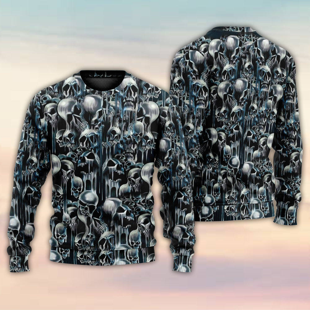 Skull Heat Energy Sweater For Art Fans Travel Parties And Distinctive Casual Style