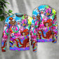 Hippie Happy Octopus Colorful Tie Dye Sweater For Bohemian Style Festivals Travel And Casual Everyday Wear