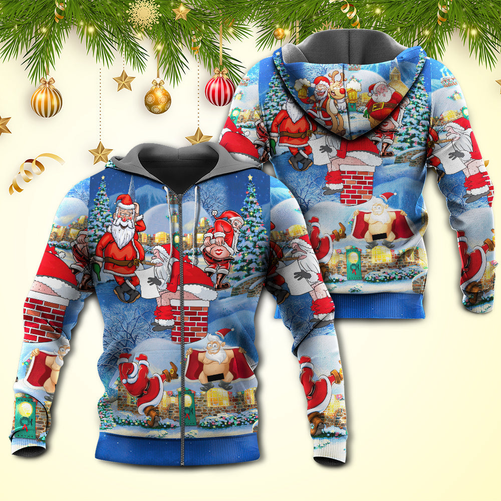 Funny Christmas Rebel Santa Beer Hoodie For Winter Streetwear Christmas Travel And Seasonal Home Gatherings
