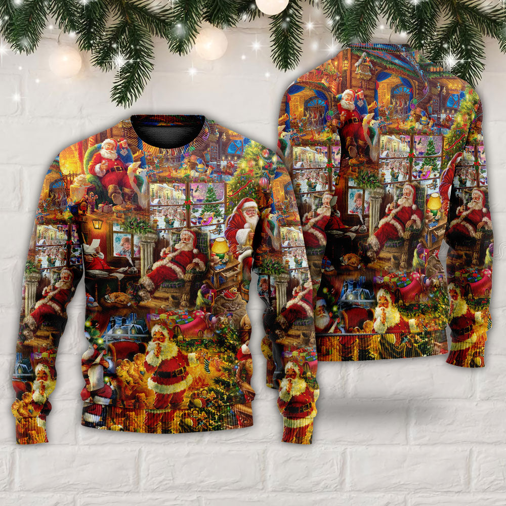Santa Christmas Happy Holiday Season Of Joy Sweater For Holiday Parties Family Gatherings And Seasonal Gift Giving