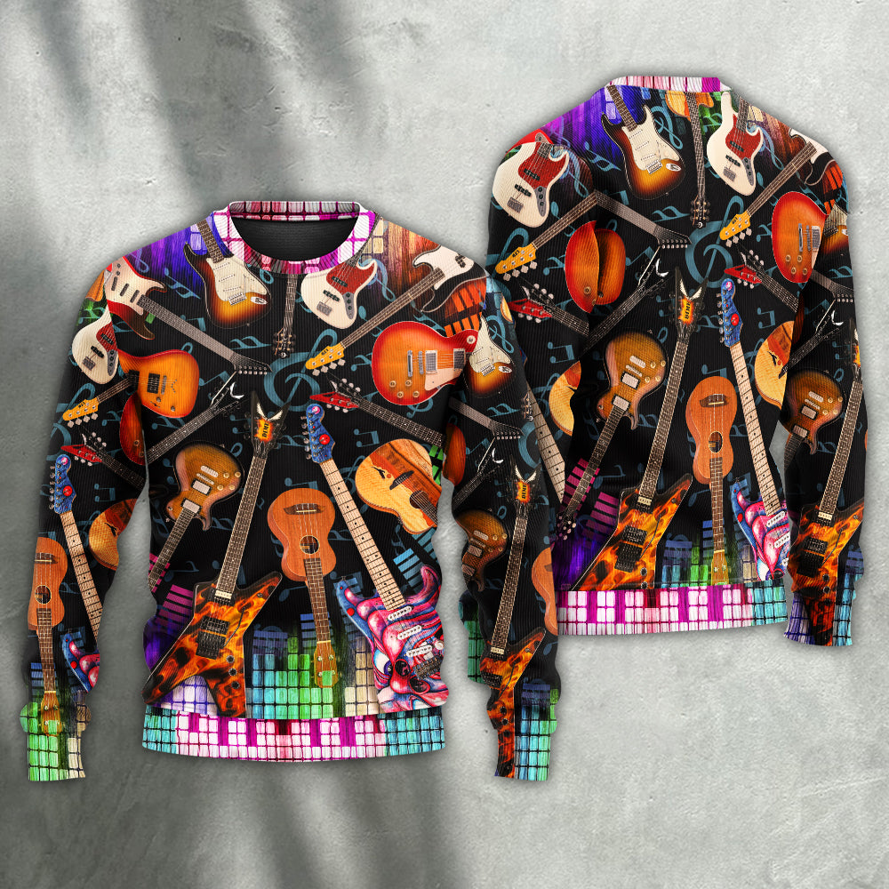 Guitar Music Sweater For Casual Wear Festivals Travel And Thoughtful Gifting