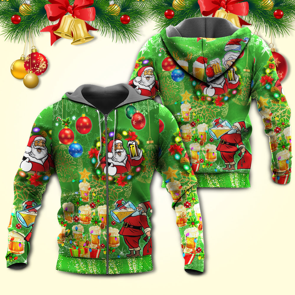 Santa Holiday Cheer Lights Hoodie For Festive Family Moments Winter Wear And Holiday Gift Ideas