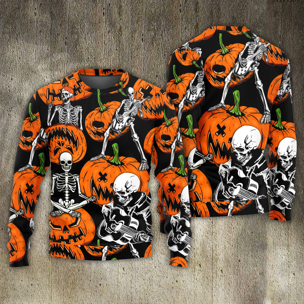 Halloween Skeleton Pumpkin Sweater For Alternative Outfits Seasonal Events And Everyday Comfort