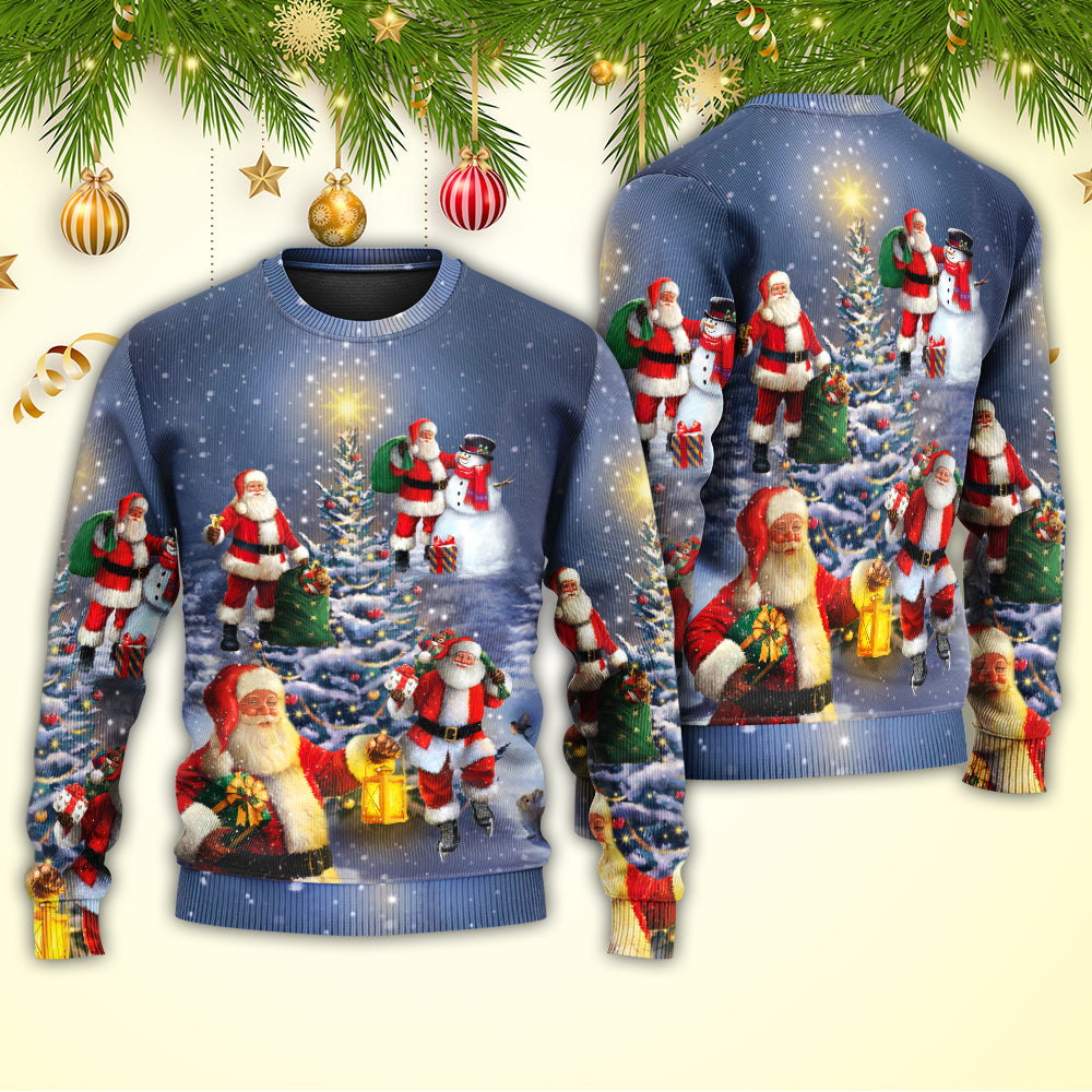 Christmas Santa Holiday Lights Xmas Tree Sweater For Holiday Parties Family Gatherings And Seasonal Gift Giving