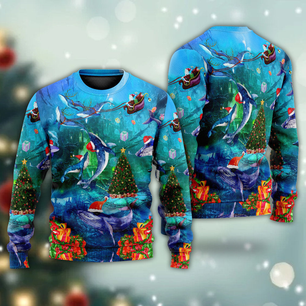 Christmas Whales Under The Sea Sweater For Festive Parties Family Photos And Comfortable Seasonal Wear