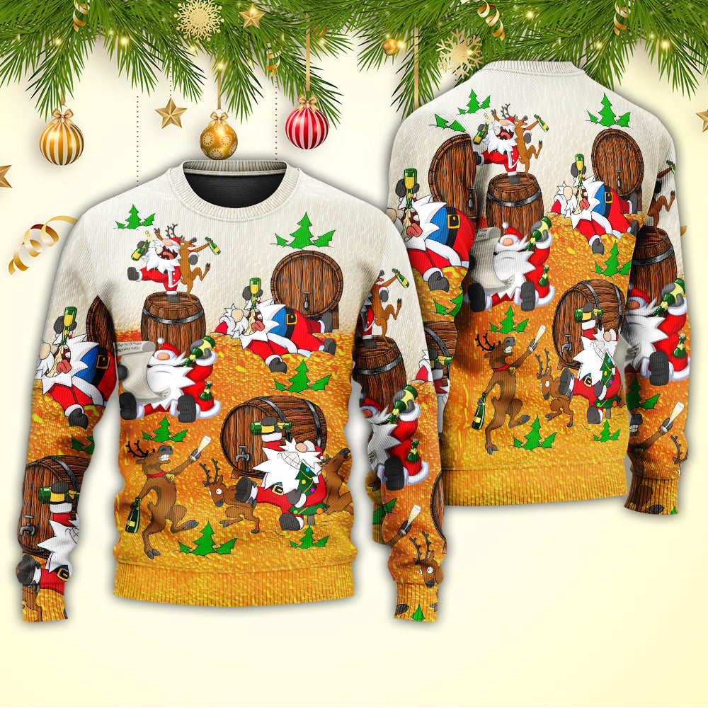 Christmas Santa Drunk Beer Funny Happy Holiday Sweater For Festive Parties Family Photos And Comfortable Seasonal Wear
