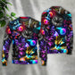 Golf Playing Cat Neon Lightning Sweater For Distinctive Animal Artwork Holidays And Thoughtful Gifts