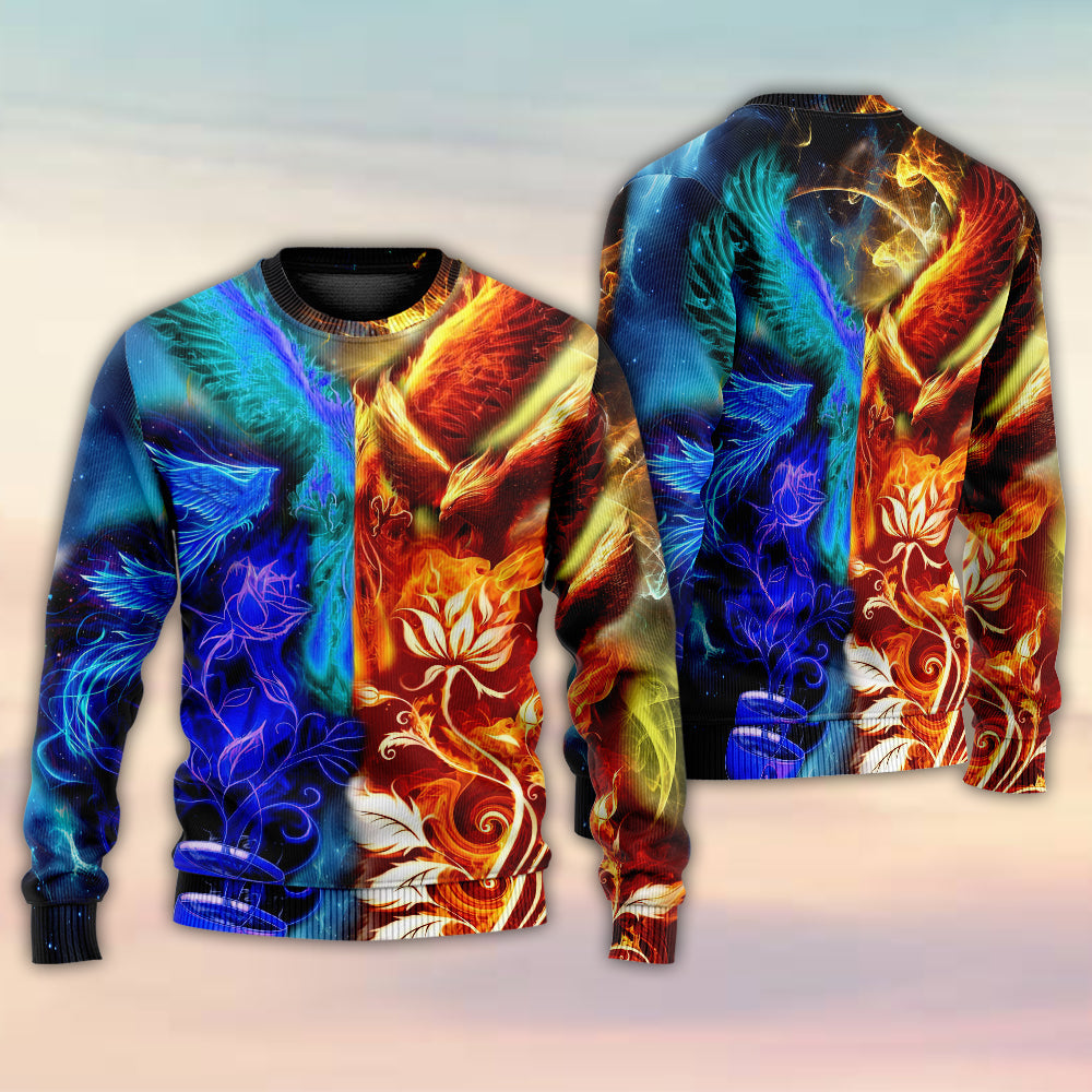 Phoenix Rebirth Fantasy Sweater For Casual Gatherings Holidays And Everyday Comfort