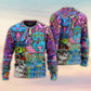 Hippie Cat Colorful World Sweater For Festival Adventures Vacations And Relaxed Daily Styling