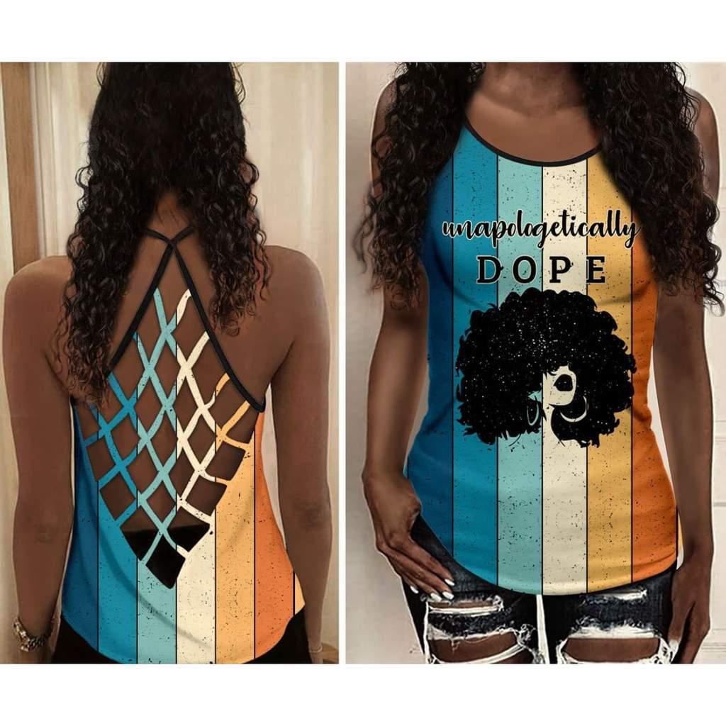 Black Woman Love Peace Bold Hollow Tank Top For Yoga Workouts And Festival Wear