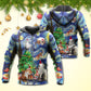 Christmas Cat Playing Starry Night Hoodie For Seasonal Parties Casual Wear And Thoughtful Holiday Gifts