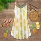 Fruit Pineapple Tropical V-Neck Sleeveless Cami Dress For Island Holidays And Thoughtful Gifting