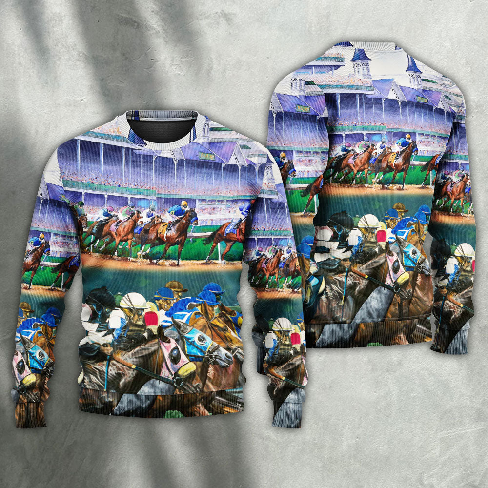 Horse Racing Sweater For Animal Lovers Casual Wear Holidays And Thoughtful Gifting