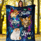 Cats Faith Hope Love Flannel Blanket For Cozy Bedroom Sofa Decor