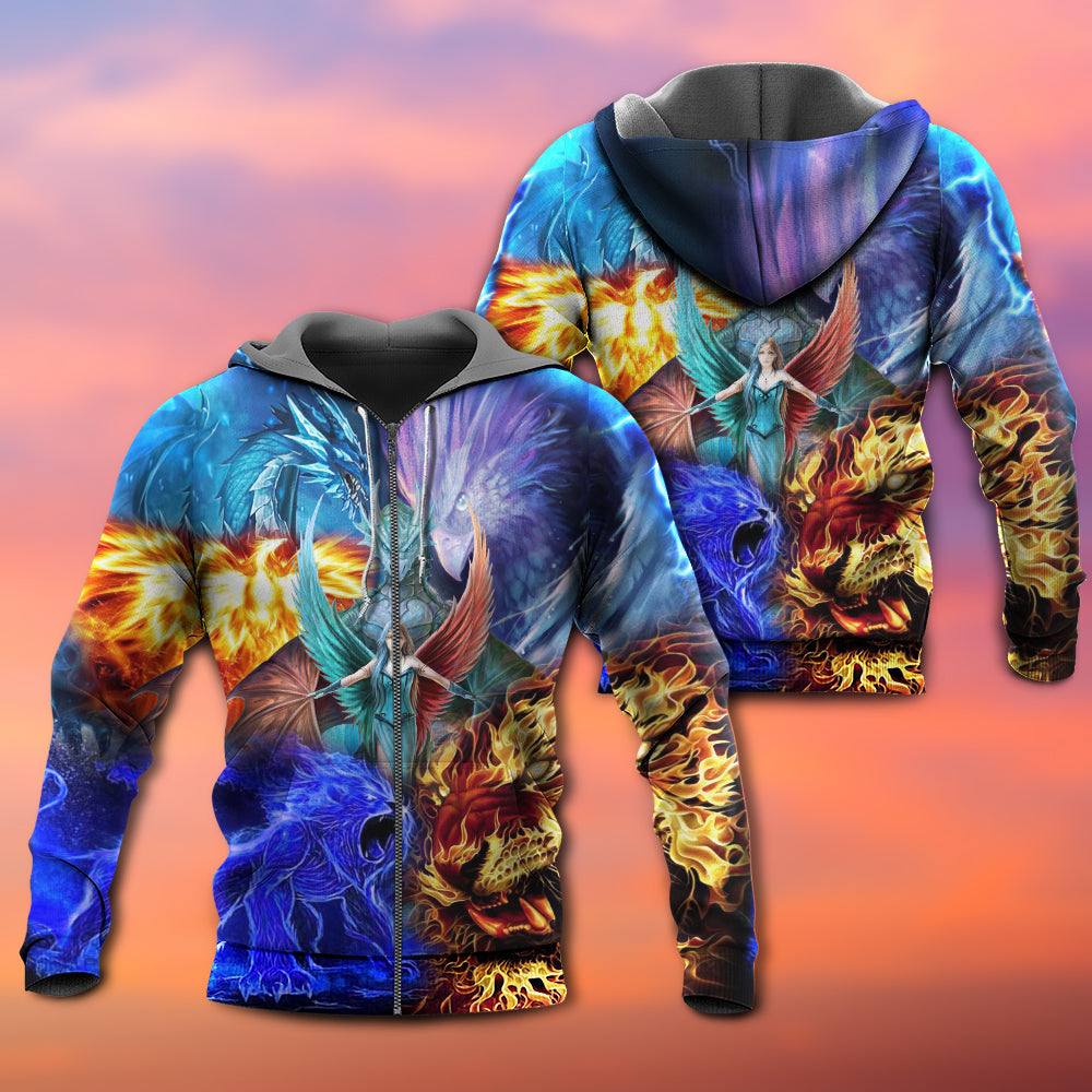 Fantasy Dragon Different World Hoodie For Fantasy Art Lovers Travel Activities And Streetwear