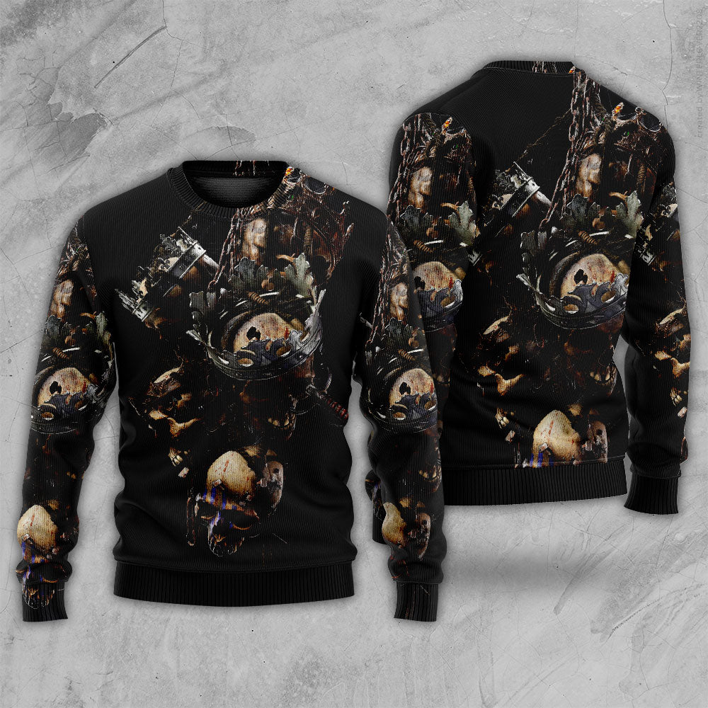 Skull Royal Legend Fantasy Sweater For Halloween Events Weekend Outings And Creative Gift Giving