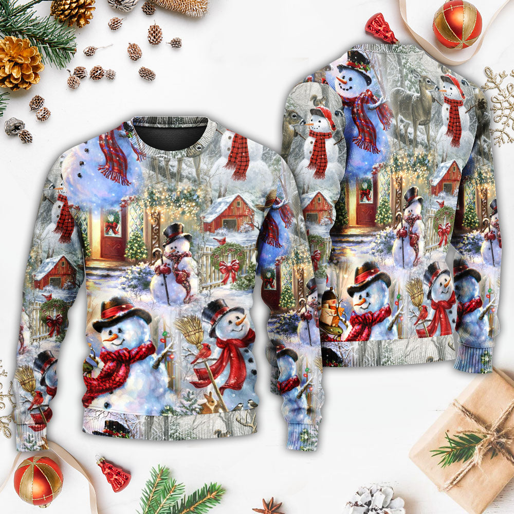 Christmas Snowman Merry Xmas Sweater For Family Gatherings Winter Travel And Everyday Seasonal Comfort