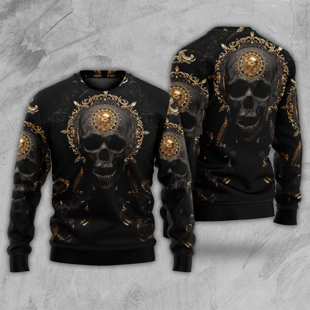 Golden Skull Royal Strength Sweater For Bold Streetwear Travel And Relaxed Everyday Styling