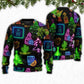 Christmas Neon Drink Sweater For Holiday Travel Winter Outings And Cheerful Gift Giving