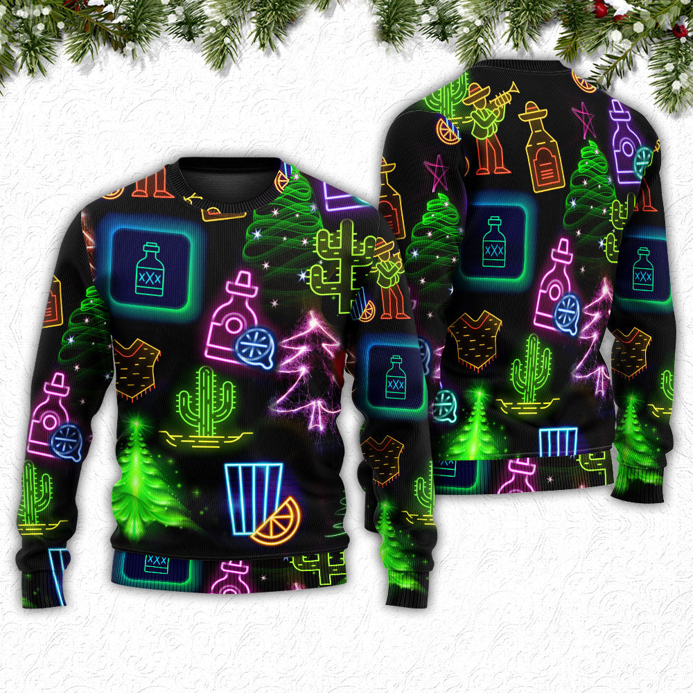 Christmas Neon Drink Sweater For Holiday Travel Winter Outings And Cheerful Gift Giving