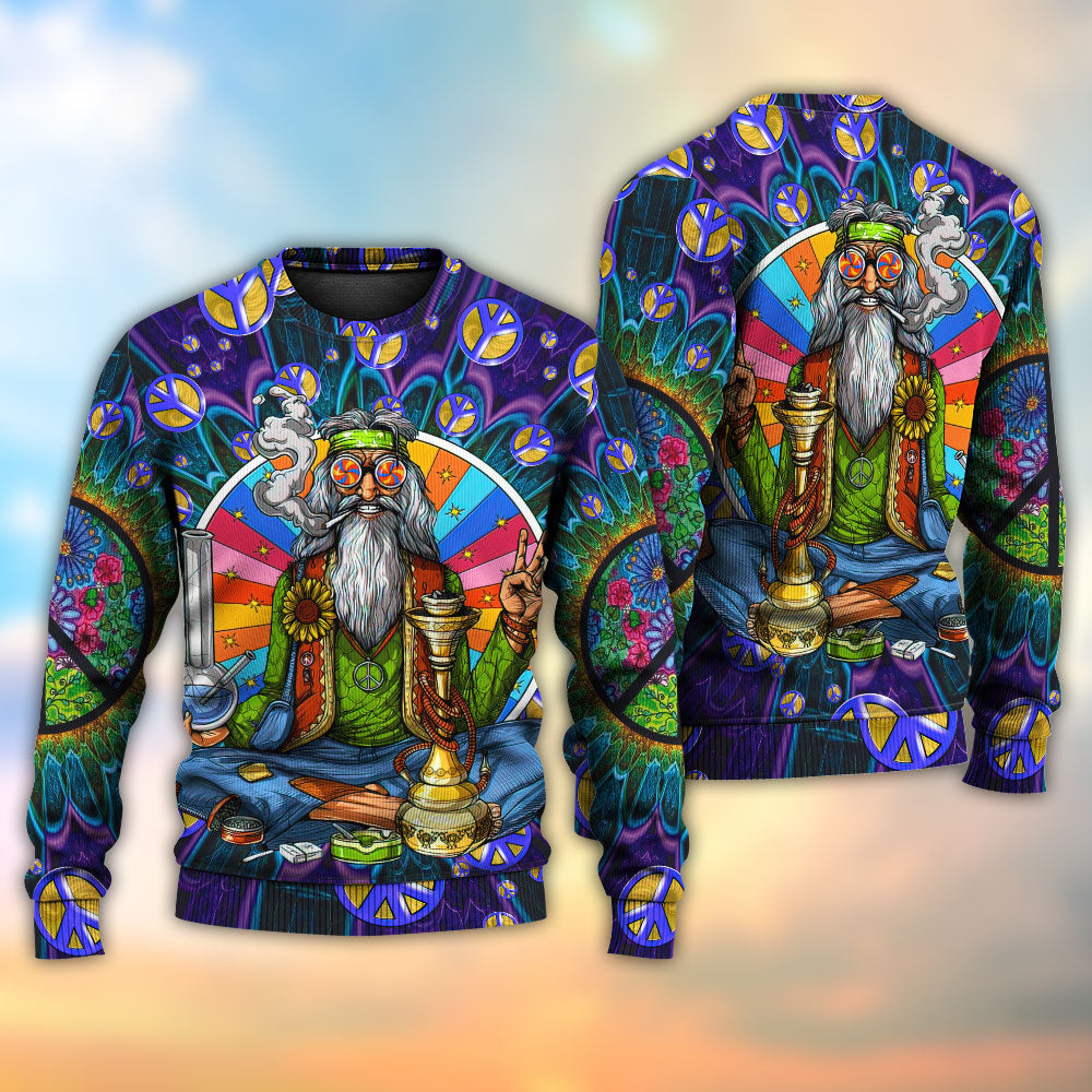 Hippie Peace Sign Retro Sweater For Festival Adventures Vacations And Relaxed Daily Styling