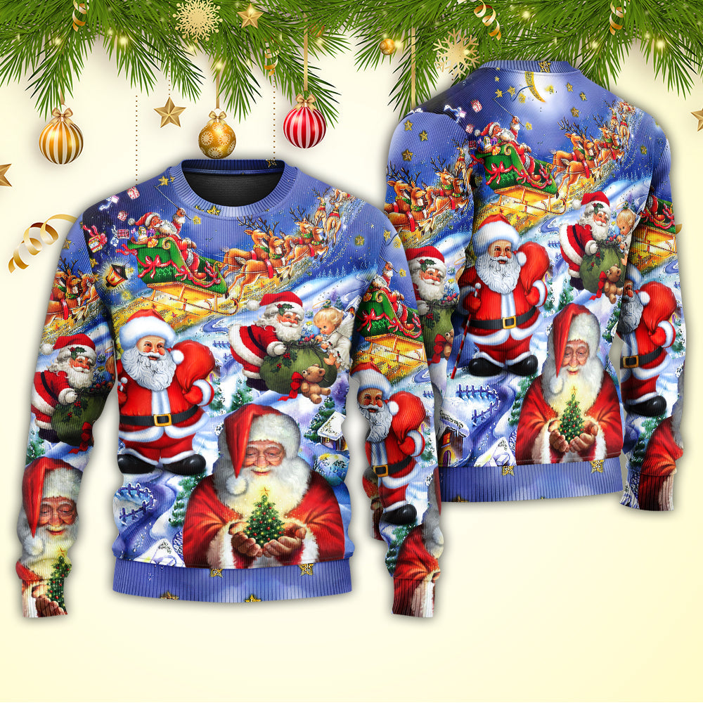 Christmas Funny Santa Happy Xmas Is Coming Sweater For Holiday Parties Family Gatherings And Seasonal Gift Giving