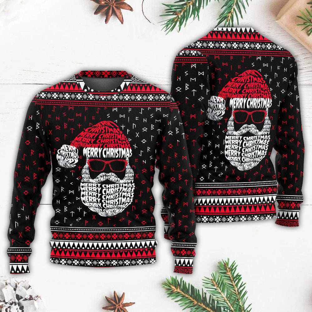 Christmas Santa Retro Viking Sweater For Festive Events Weekend Outings And Comfortable Winter Style