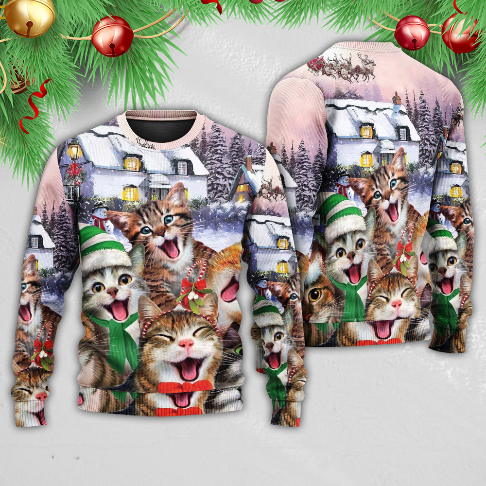 Christmas Cat Heartfelt Holiday Sweater For Seasonal Parties Cozy Gatherings And Thoughtful Holiday Gifts