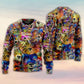 Dog Memory Painting Sweater For Outdoor Activities Weekend Trips And Relaxed Everyday Outfits