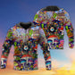 Hippie Colorful Mushroom Alien Hoodie For Free Spirit Outings Holidays And Relaxed Layering