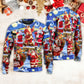 Christmas Santa Snowy Night Merry Xmas Sweater For Holiday Travel Winter Outings And Cheerful Gift Giving