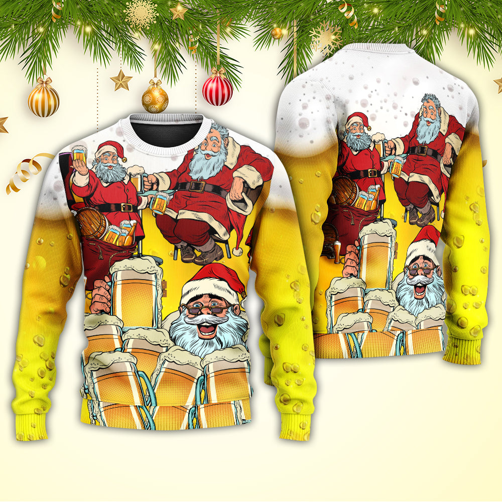 Christmas Santa Loves Holiday Drinks Sweater For Seasonal Parties Cozy Gatherings And Thoughtful Holiday Gifts
