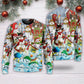 Snowman Happy Farm Holiday Christmas Sweater For Holiday Travel Winter Outings And Cheerful Gift Giving