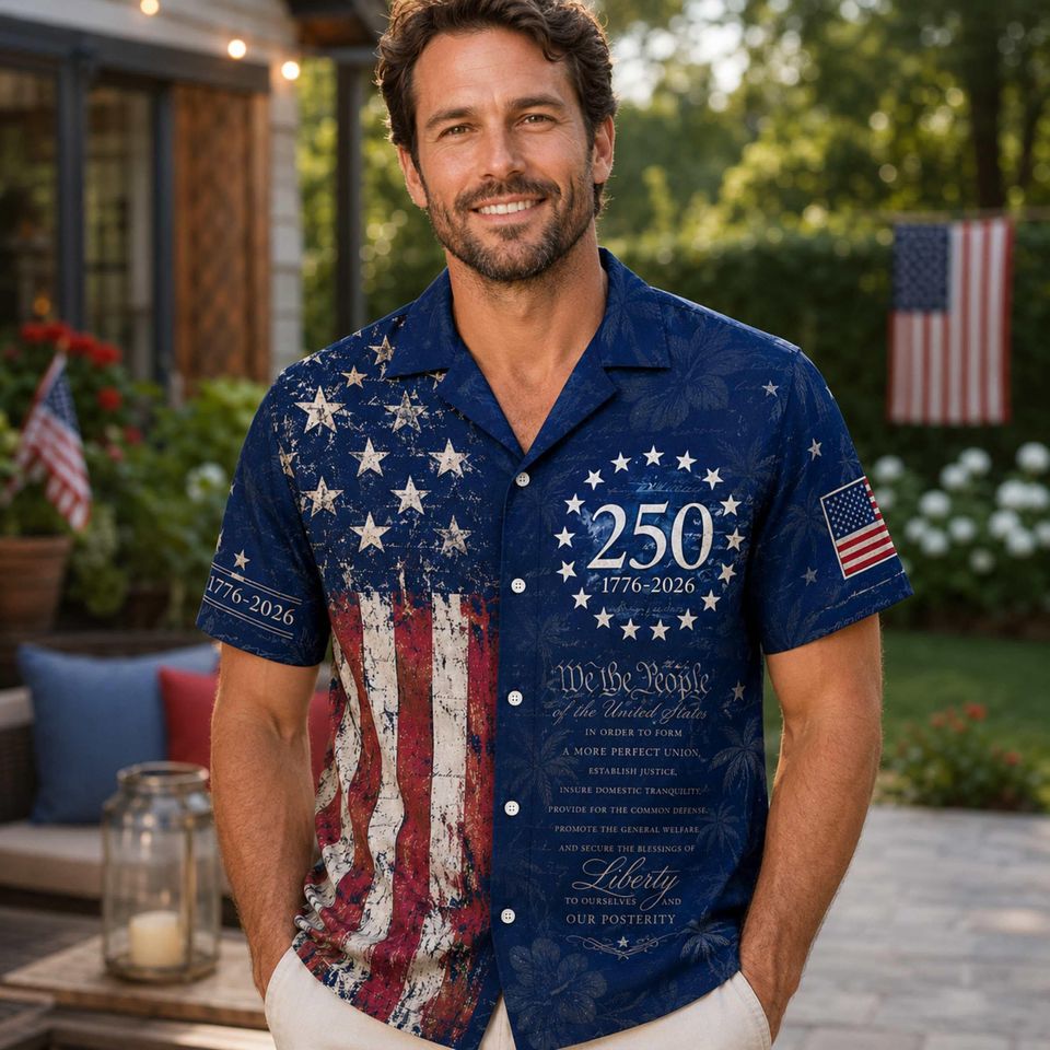 American Independence 250th Anniversary Constitution Heritage 1776 Hawaiian Shirt For Beach Party And Weekend Wear