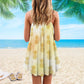 Fruit Pineapple Tropical V-Neck Sleeveless Cami Dress For Island Holidays And Thoughtful Gifting