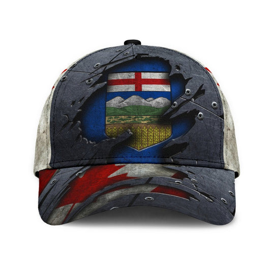Canadian Alberta All Over Print Classic Cap For Outdoor Adventures Festivals And Casual Wear