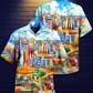 Surfing And Tropical Beach Hawaiian Shirt With Detailed Graphic For Island Holidays Summer Parties And Casual Outdoor Wear