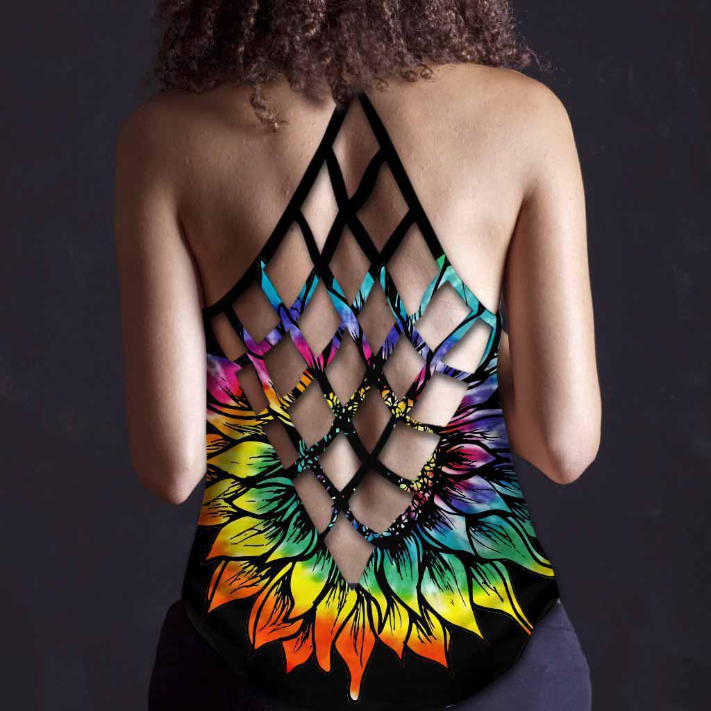 Hippie Soul Color Peaceful Hollow Tank Top For Gym Sessions And Casual Outfits