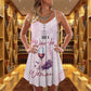 Wine And V-Neck Sleeveless Cami Dress For Festivals And Relaxed Warm Weather Style