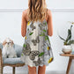 Dogs Daisy Butterfly Shih Tzu V-Neck Sleeveless Cami Dress For Floral Vacations And Casual Everyday Style