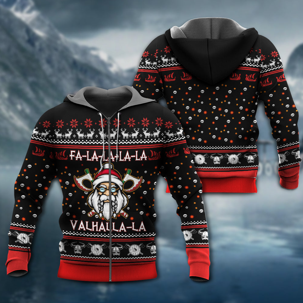 White Red Viking Valhalla Hoodie For Norse Heritage Style Outdoor Events And Comfortable Layering