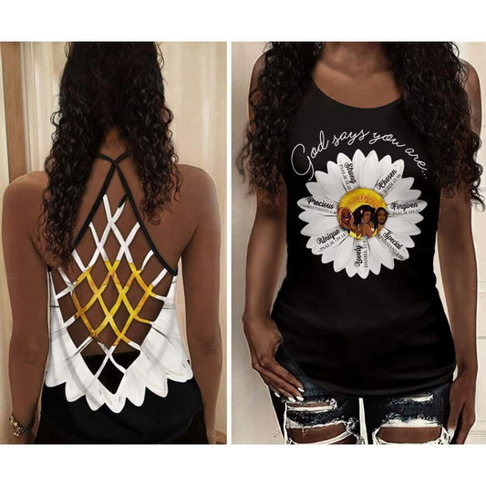 Black Woman Love Peace Hollow Tank Top For Mindful Practice And Daily Style