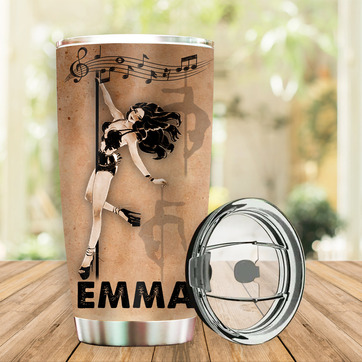Pole Fitness In My Heart Personalized 20 Oz Tumbler For Coffee Travel And Daily Drinks