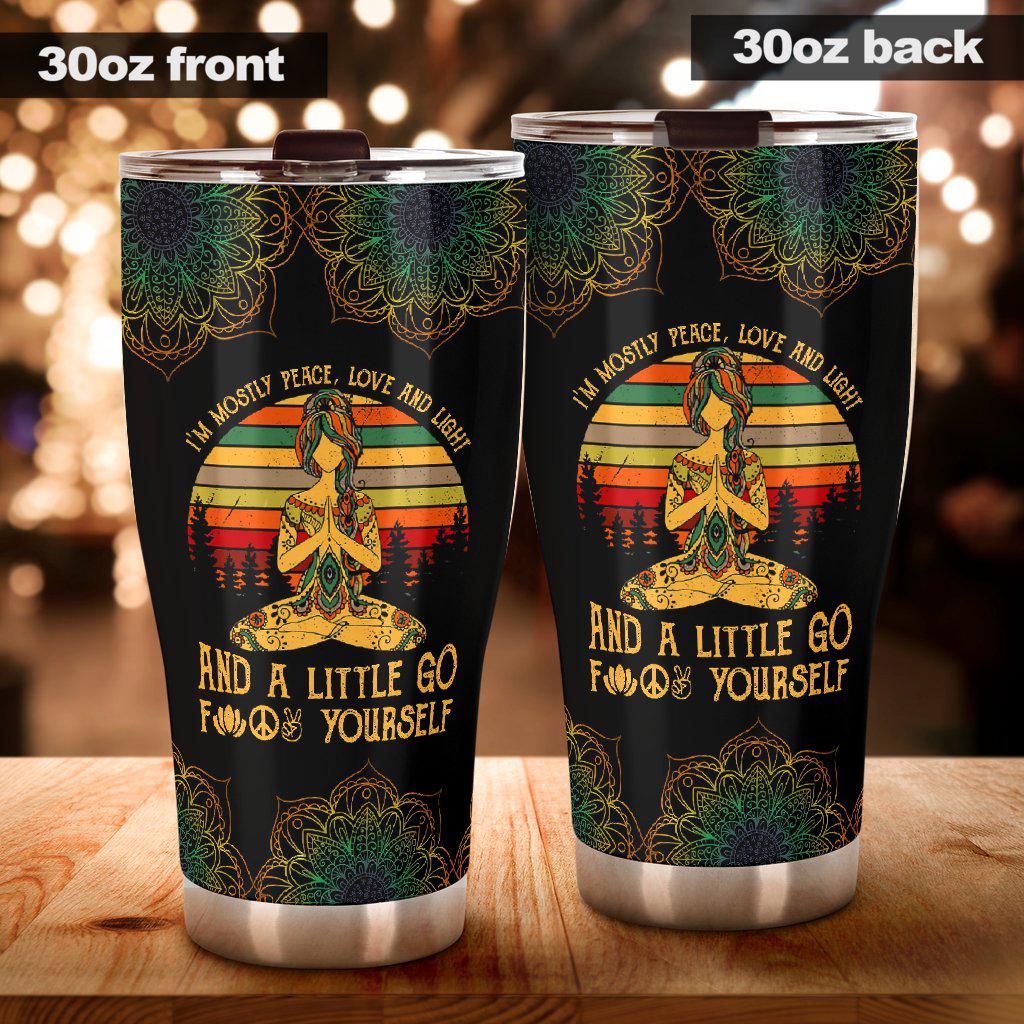 Yoga Little Girl In Black 20 Oz Tumbler For Coffee Travel And Daily Drinks